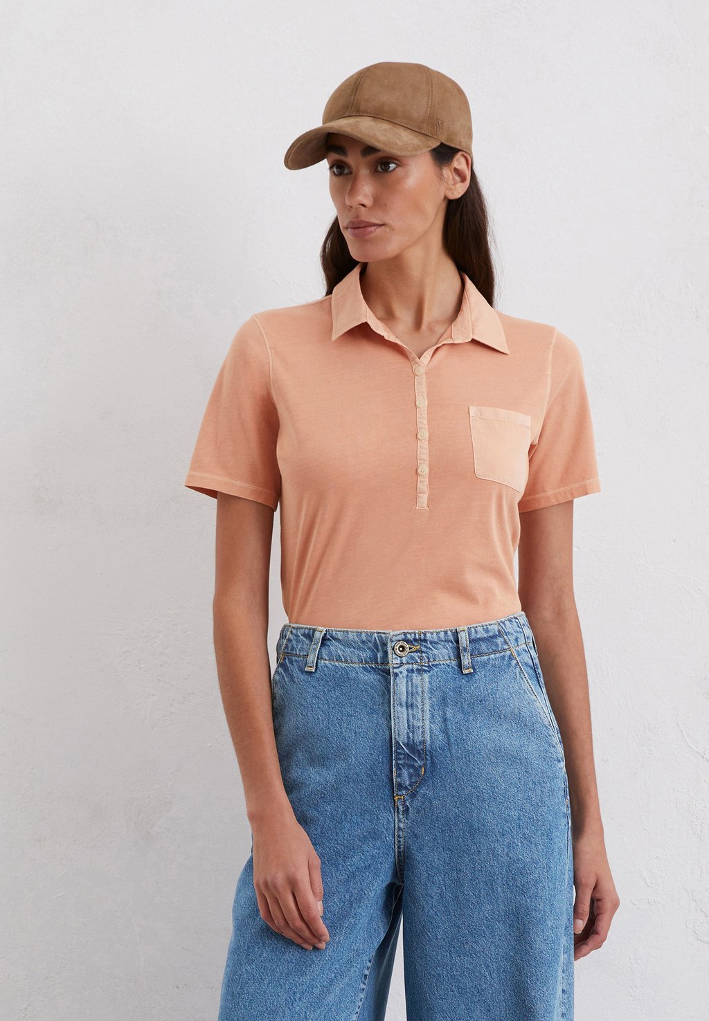 Рубашка поло KURZARM SLIM MIT MIX-DETAILS Marc O'Polo, коралловый 
Рубашка поло KURZARM SLIM MIT MIX-DETAILS Marc O'Polo, коралловый