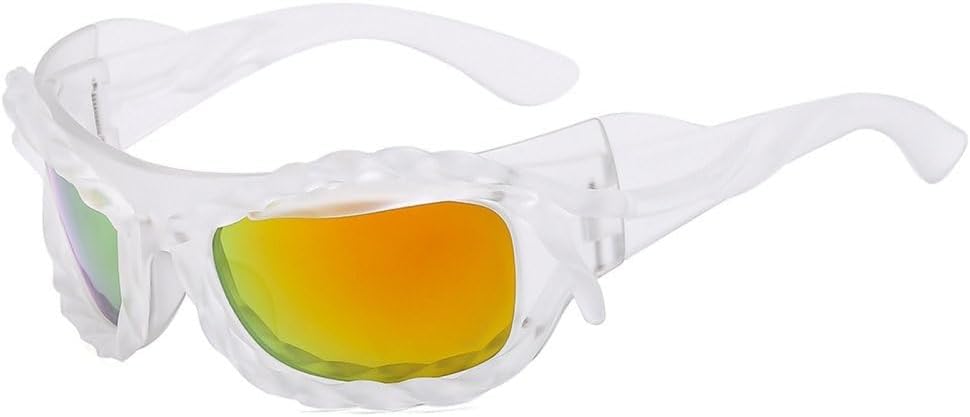 Винтажные персонализированные солнцезащитные очки неправильной формы для женщин, модные хип-хоп панк солнцезащитные очки для мужчин, стильные и крутые очки MTZJH, Clear Red
Винтажные персонализированные солнцезащитные очки неправильной формы для женщин, модные хип-хоп панк солнцезащитные очки для мужчин, стильные и крутые очки MTZJH, Clear Red