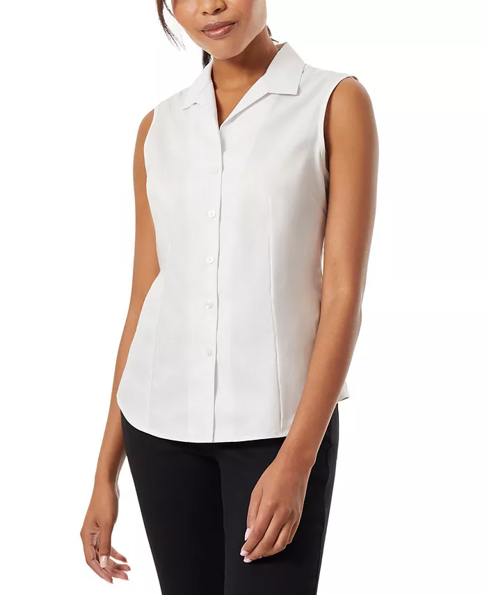 Женская хлопковая рубашка без рукавов, не требующая особого ухода Jones New York, белый
Женская хлопковая рубашка без рукавов, не требующая особого ухода Jones New York, белый