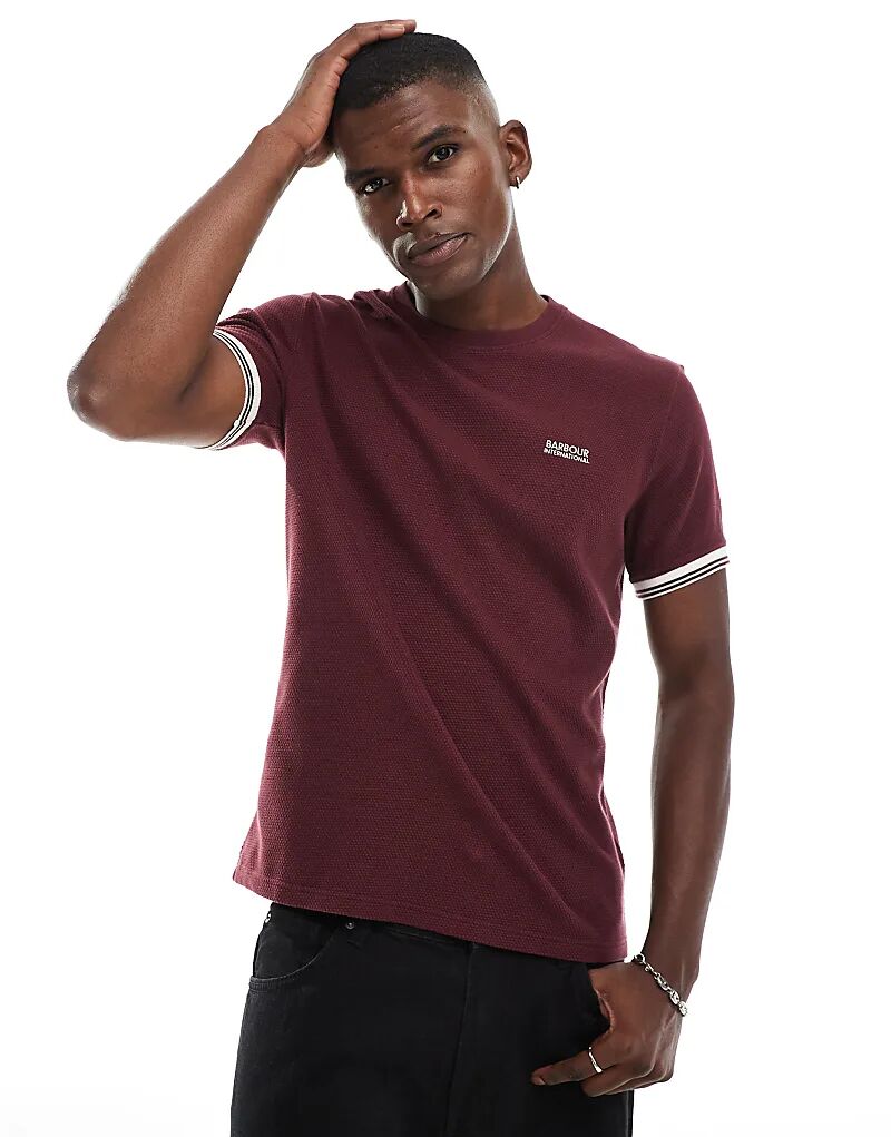 Футболка Spencer с фактурным кантом черного бордового цвета Barbour International
Футболка Spencer с фактурным кантом черного бордового цвета Barbour International