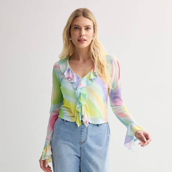 Женская блузка с сетчатым воротником и оборками спереди Intempo, цвет tie dye
Женская блузка с сетчатым воротником и оборками спереди Intempo, цвет tie dye