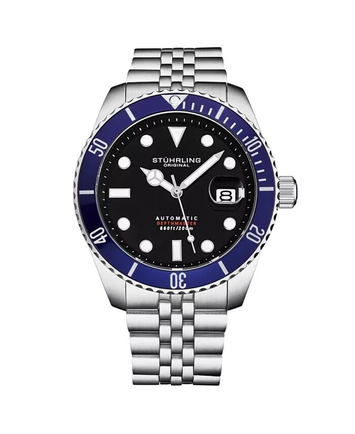 Мужские автоматические часы для дайвинга, корпус из нержавеющей стали, юбилейный браслет, водонепроницаемость 20 атм, механизм Seiko NH35 Stuhrling, синий
Мужские автоматические часы для дайвинга, корпус из нержавеющей стали, юбилейный браслет, водонепроницаемость 20 атм, механизм Seiko NH35 Stuhrling, синий