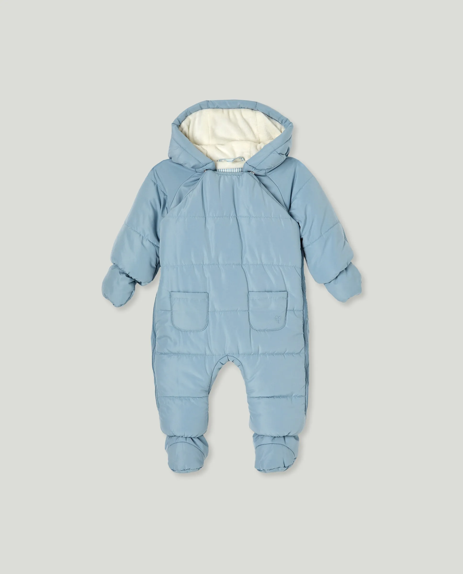 Детский комбинезон из микрофибры с ножками и рукавами, с карманами Coconut El Corte Inglés, синий 
Детский комбинезон из микрофибры с ножками и рукавами, с карманами Coconut El Corte Inglés, синий