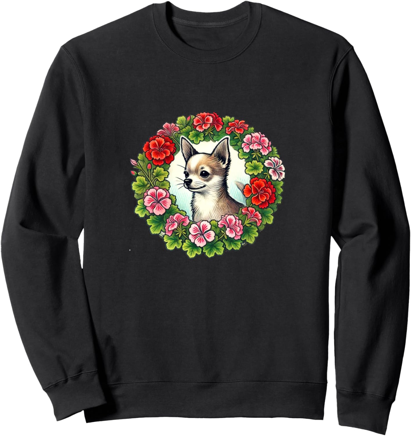 Толстовка с изображением чихуахуа и герани Retro Chihuahuas Flowers Snugg, черный
Толстовка с изображением чихуахуа и герани Retro Chihuahuas Flowers Snugg, черный