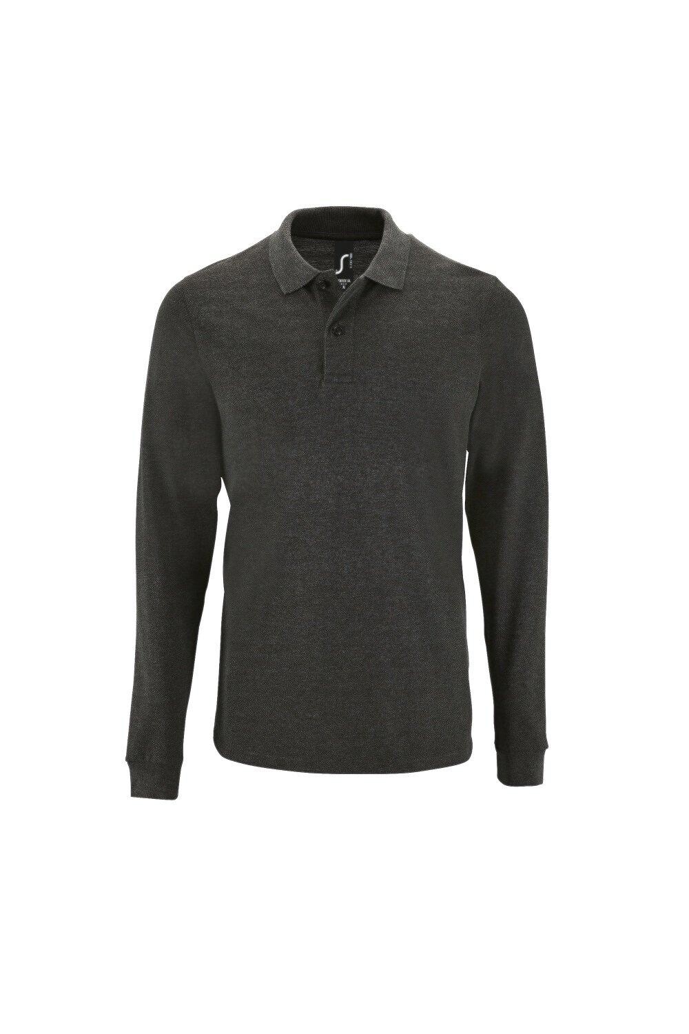 Идеальная рубашка-поло из пике с длинными рукавами SOL'S, серый 
Идеальная рубашка-поло из пике с длинными рукавами SOL'S, серый