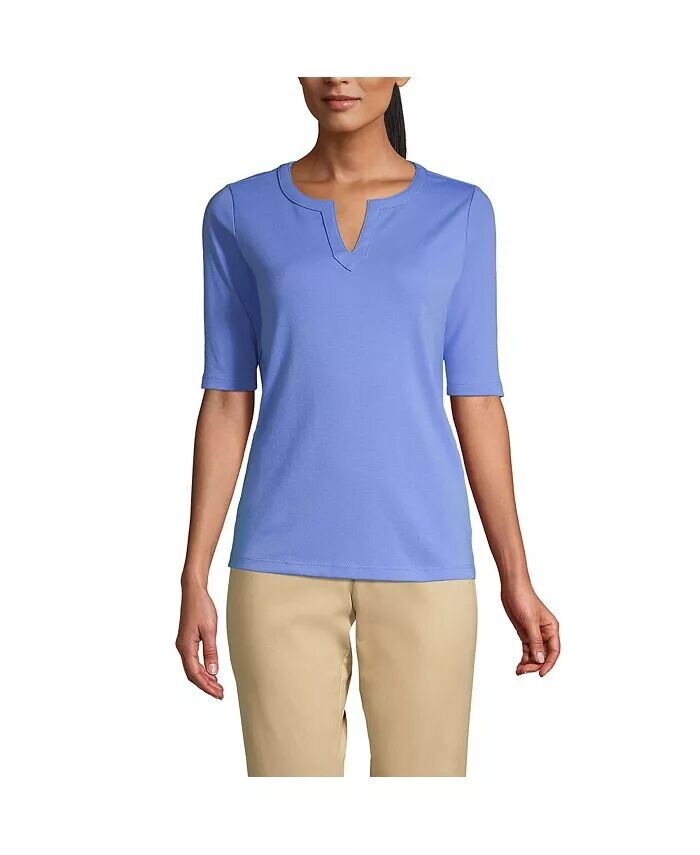 Жен. Хлопок Полиэстер Современный С разрезом до локтя и рукавами до локтя Lands' End, синий
Жен. Хлопок Полиэстер Современный С разрезом до локтя и рукавами до локтя Lands' End, синий