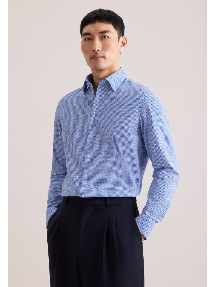 Seidensticker Деловая рубашка фасона, средне-синего цвета
Seidensticker Деловая рубашка фасона, средне-синего цвета