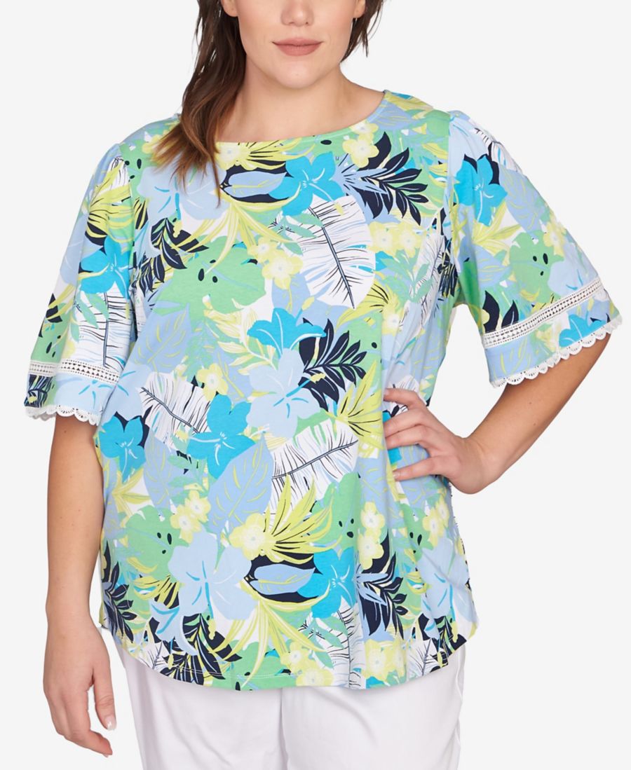 Топ с тропическим многослойным принтом больших размеров Ruby Rd, Chambray Blue Multi
Топ с тропическим многослойным принтом больших размеров Ruby Rd, Chambray Blue Multi