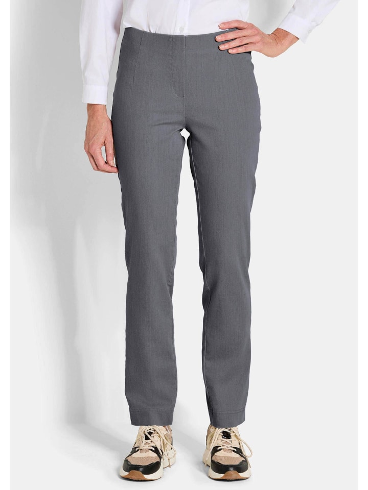 GOLDNER Узкие трикотажные брюки с эластичным поясом серого цвета
GOLDNER Узкие трикотажные брюки с эластичным поясом серого цвета