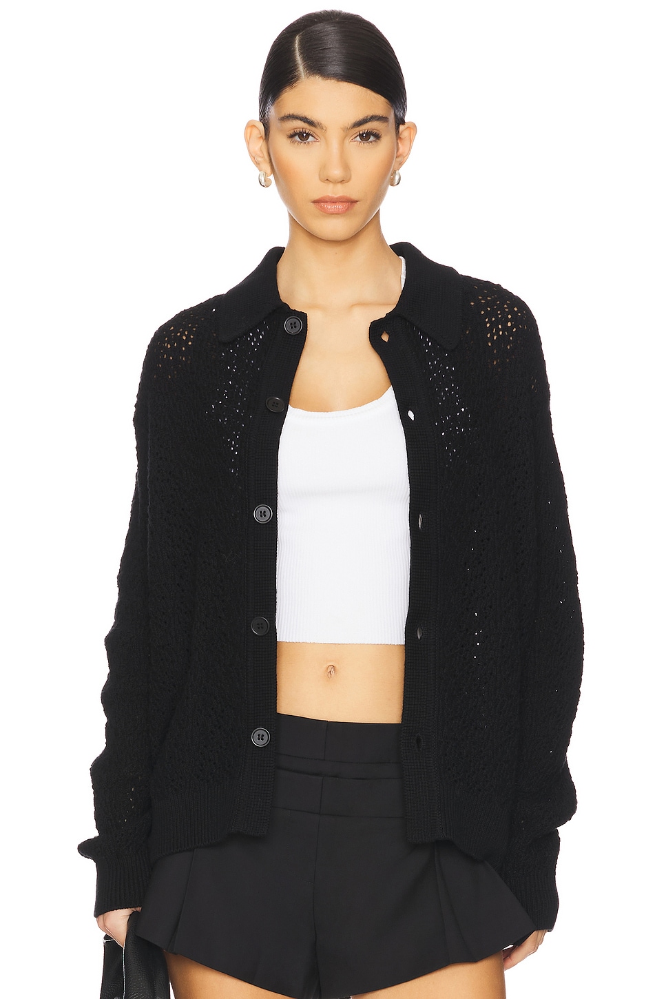 Рубашка с длинными рукавами открытой вязки Wao, черный
Рубашка с длинными рукавами открытой вязки Wao, черный