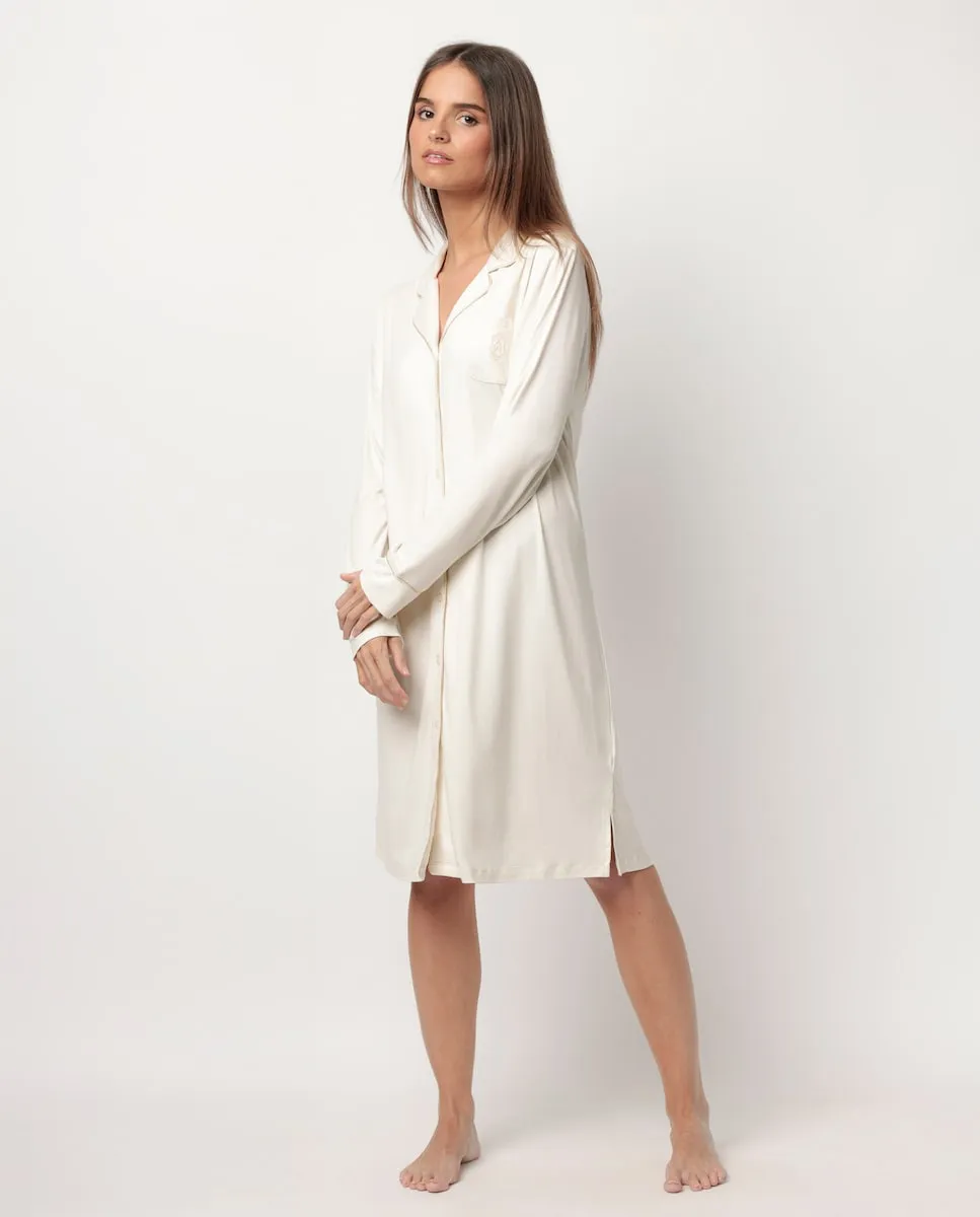 Длинная женская ночная рубашка из микрофибры Admas, кремовый
Длинная женская ночная рубашка из микрофибры Admas, кремовый