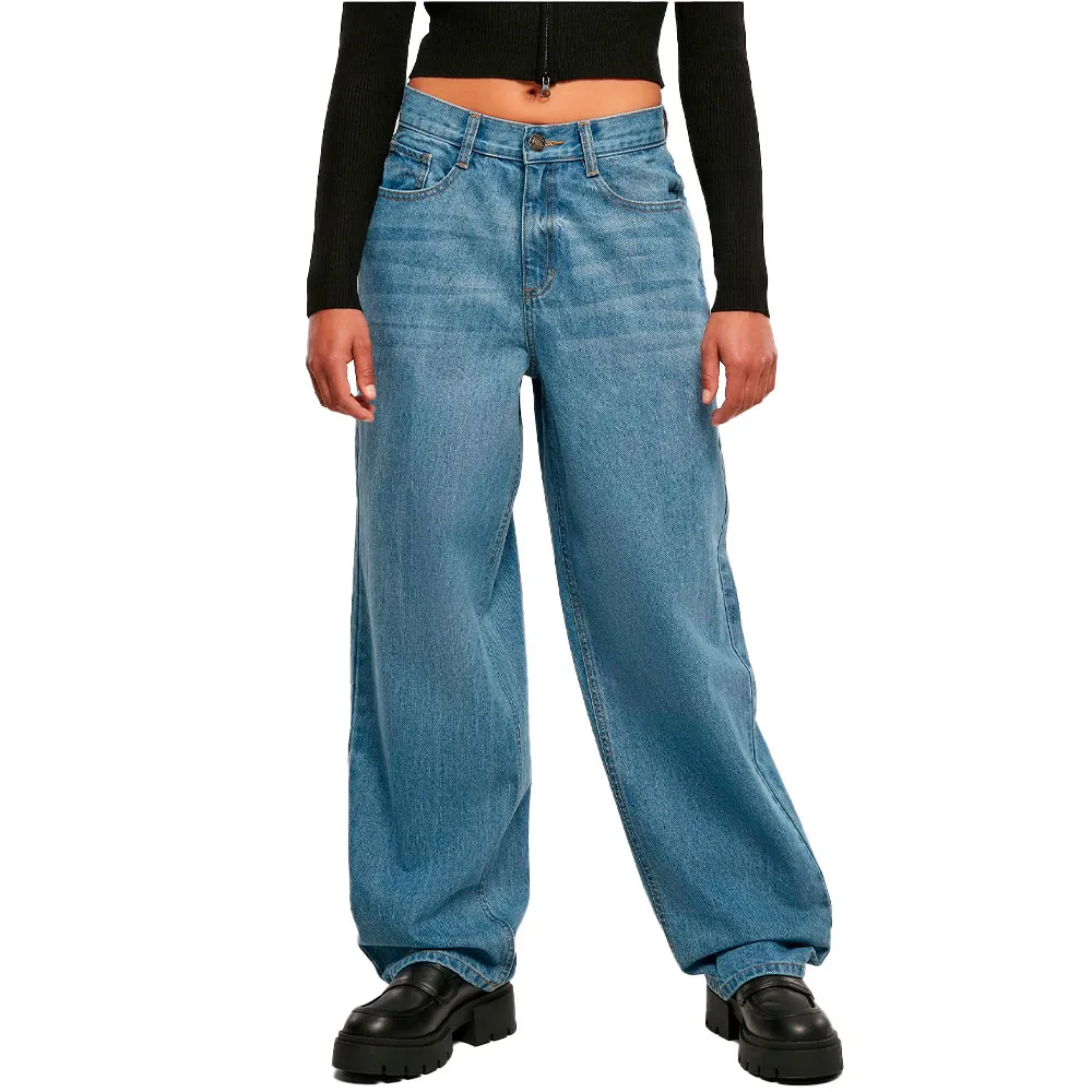 Джинсы Urban Classics Wide Leg high waist, синий 
Джинсы Urban Classics Wide Leg high waist, синий