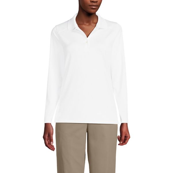 Женская рубашка-поло с длинным рукавом, быстросохнущая, женственного кроя Lands' End, белый
Женская рубашка-поло с длинным рукавом, быстросохнущая, женственного кроя Lands' End, белый