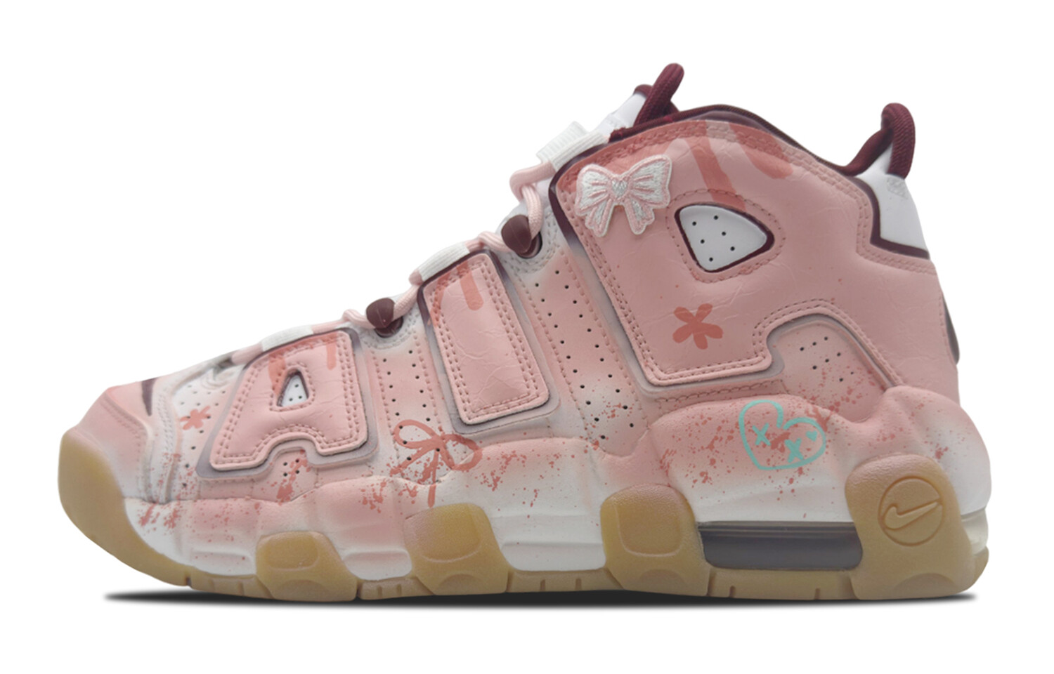 Баскетбольные кроссовки Air More Uptempo женские, среднего размера, белые/розовые Nike
Баскетбольные кроссовки Air More Uptempo женские, среднего размера, белые/розовые Nike