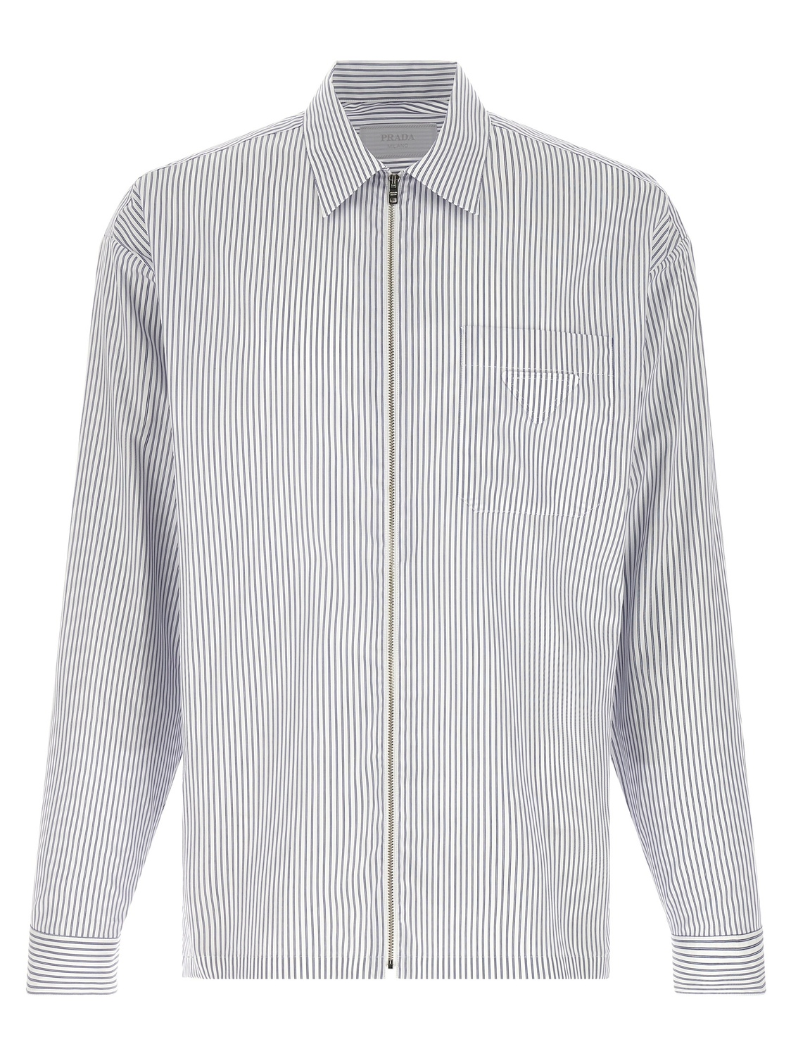 Рубашка в полоску на молнии Prada, синий
Рубашка в полоску на молнии Prada, синий