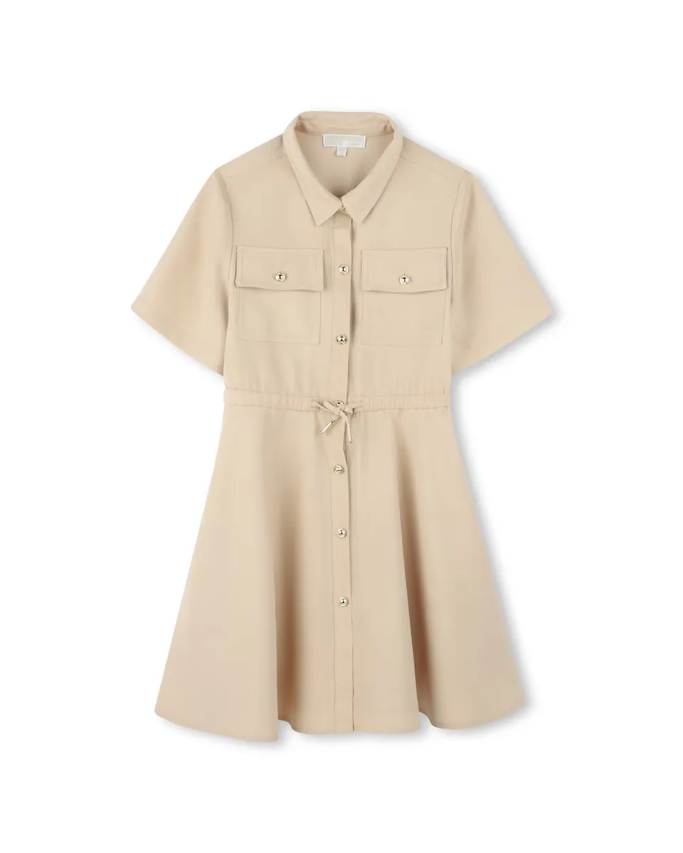 Платье для девочки с рубашкой с короткими рукавами и кулиской на талии Michael Kors, бежевый
Платье для девочки с рубашкой с короткими рукавами и кулиской на талии Michael Kors, бежевый