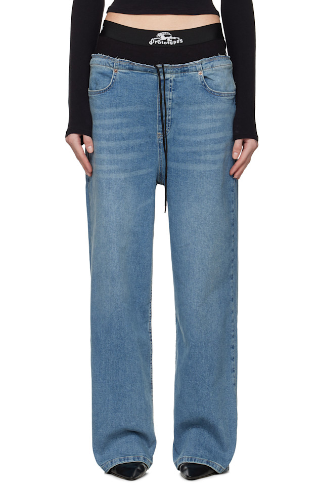 Обычные джинсы с поясом Prototypes, синий
Обычные джинсы с поясом Prototypes, синий