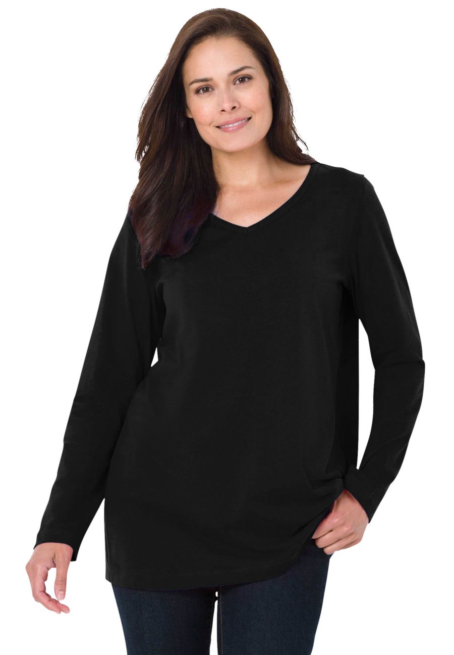 Футболка с длинными рукавами и V-образным вырезом, идеально подходящая для полных женщин Woman Within, Black, Черный, Футболка с длинными рукавами и V-образным вырезом, идеально подходящая для полных женщин Woman Within, Black
Футболка с длинными рукавами и V-образным вырезом, идеально подходящая для полных женщин Woman Within, Black, Черный, Футболка с длинными рукавами и V-образным вырезом, идеально подходящая для полных женщин Woman Within, Black