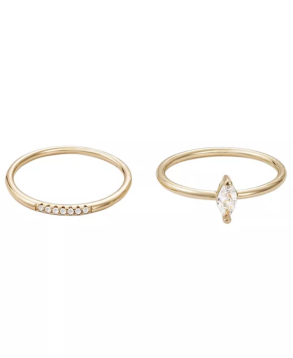 Комплект колец маркиз с кубическим цирконием Adornia, gold
Комплект колец маркиз с кубическим цирконием Adornia, gold