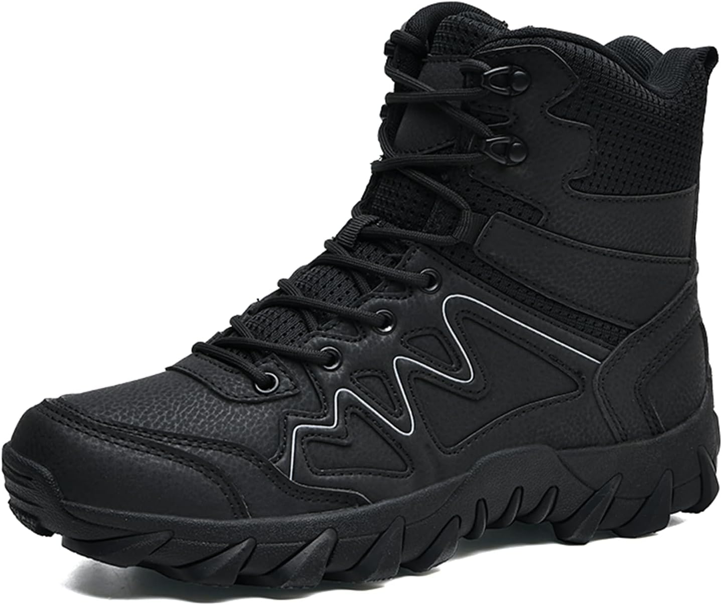Мужские высокие походные ботинки из кожи и сетки Tengfeifly, черный
Мужские высокие походные ботинки из кожи и сетки Tengfeifly, черный