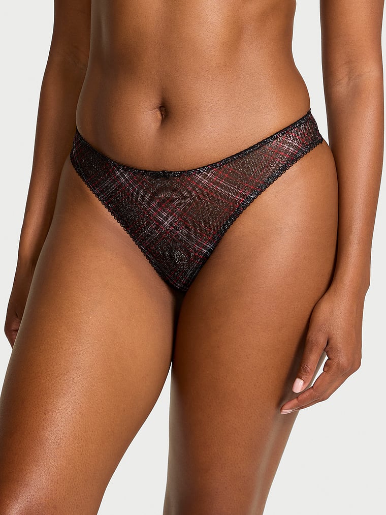 Трусики-Стринги из блестящей сетки The Lacie, shimmer mesh black plaid
Трусики-Стринги из блестящей сетки The Lacie, shimmer mesh black plaid