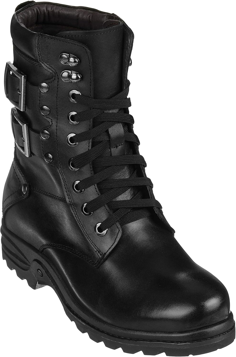 Мужские невидимые увеличивающие рост ботинки Calden - черная кожаная высокие шнуровочные военные ботинки - увеличение на 8 см - K512666 - размер 10 D(M) US
Мужские невидимые увеличивающие рост ботинки Calden - черная кожаная высокие шнуровочные военные ботинки - увеличение на 8 см - K512666 - размер 10 D(M) US