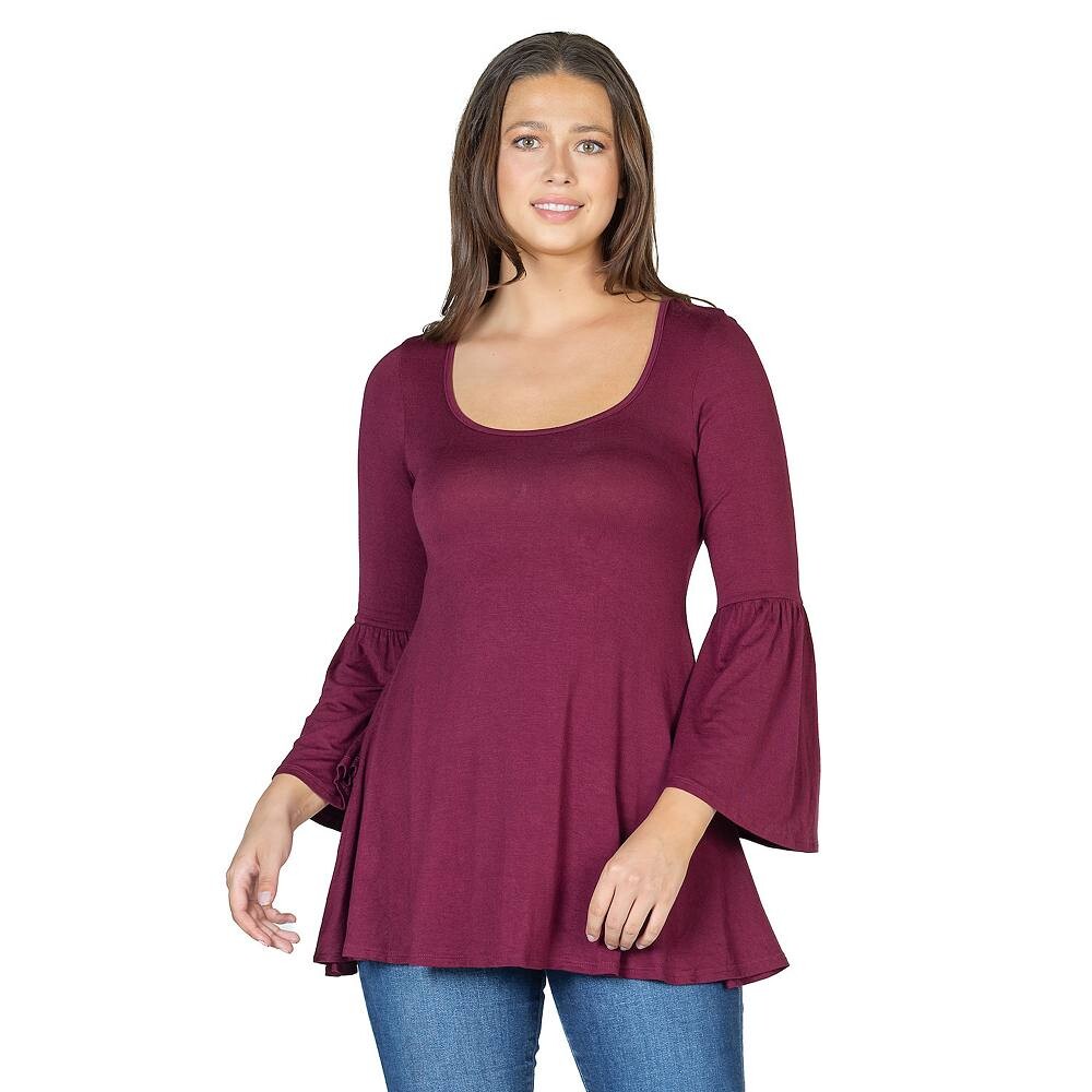Женская расклешенная туника с длинными рукавами-колокольчиками 24Seven Comfort Apparel, цвет Plum
Женская расклешенная туника с длинными рукавами-колокольчиками 24Seven Comfort Apparel, цвет Plum