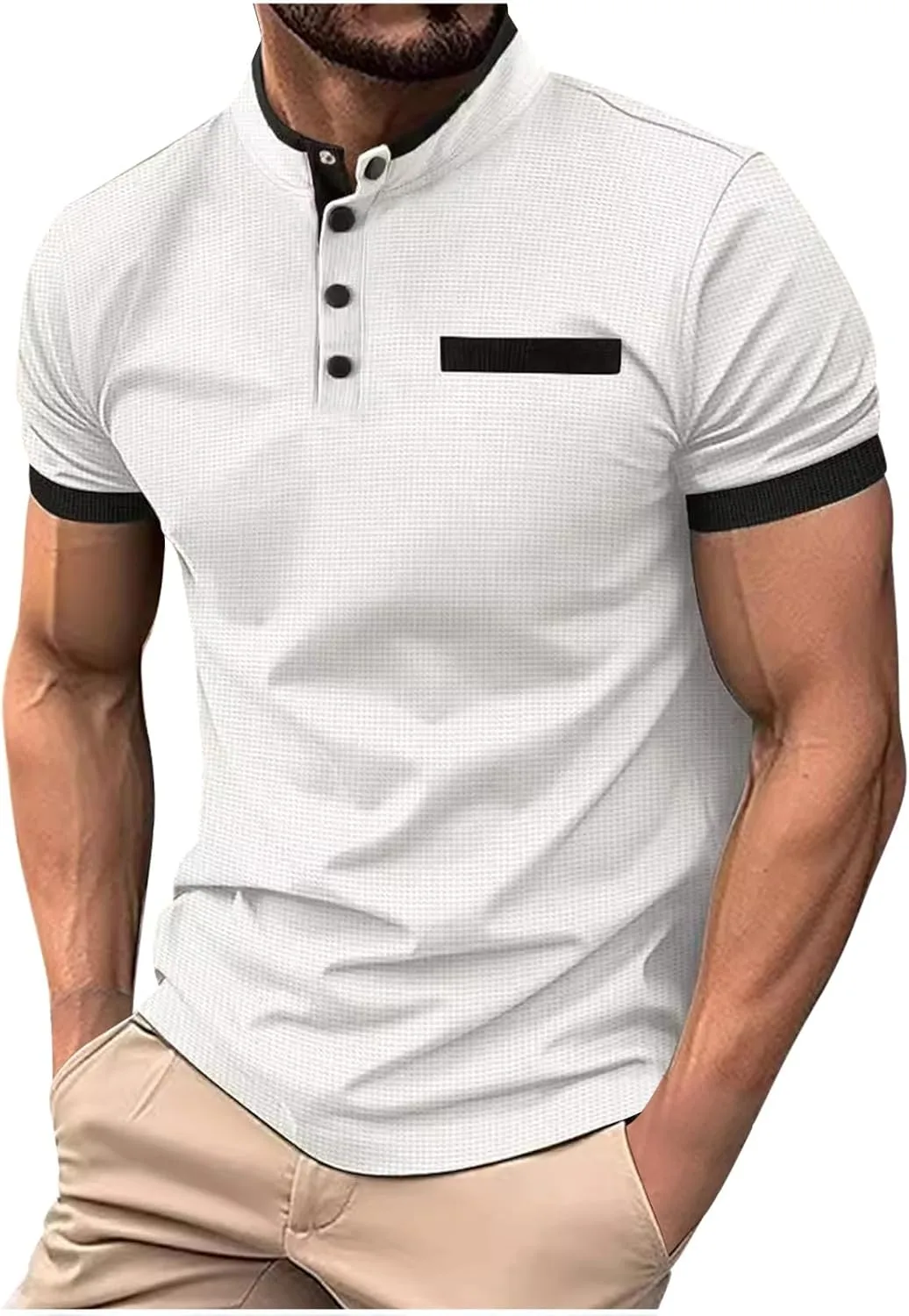 Мужская футболка с коротким рукавом и стойкой
Мужская футболка с коротким рукавом и стойкой