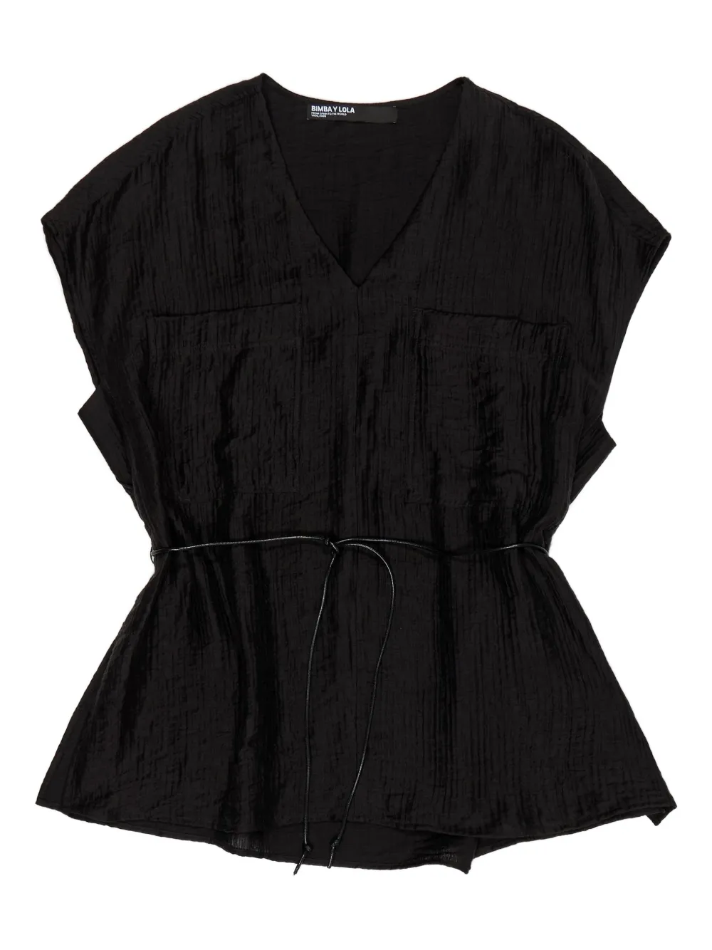 Топ с V-образным вырезом и поясом на талии Bimba y Lola, черный
Топ с V-образным вырезом и поясом на талии Bimba y Lola, черный