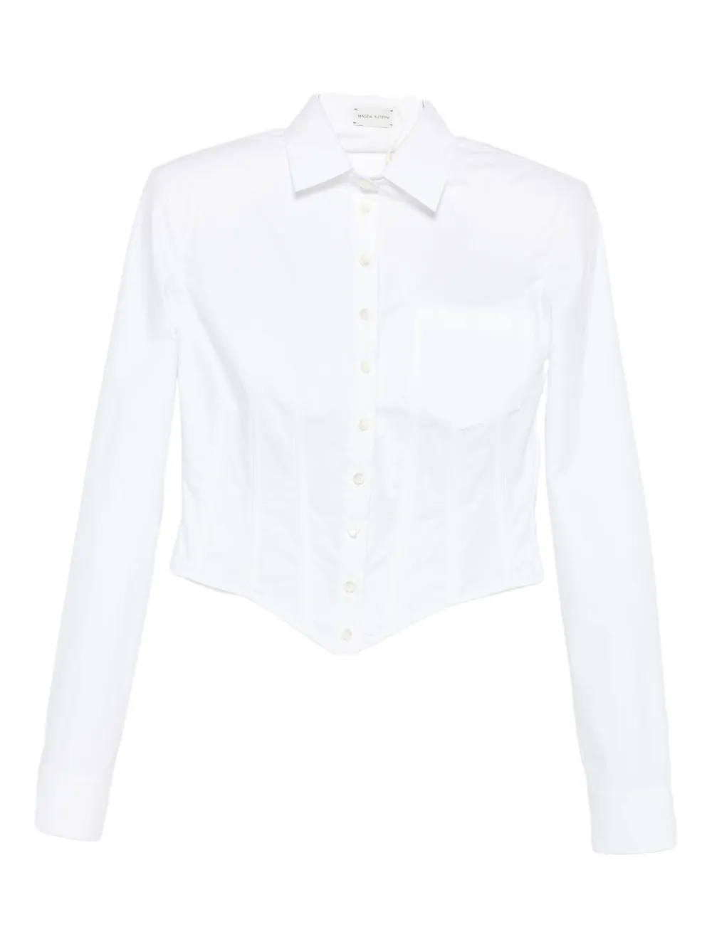 Укороченная рубашка с корсетными деталями Magda Butrym, белый
Укороченная рубашка с корсетными деталями Magda Butrym, белый