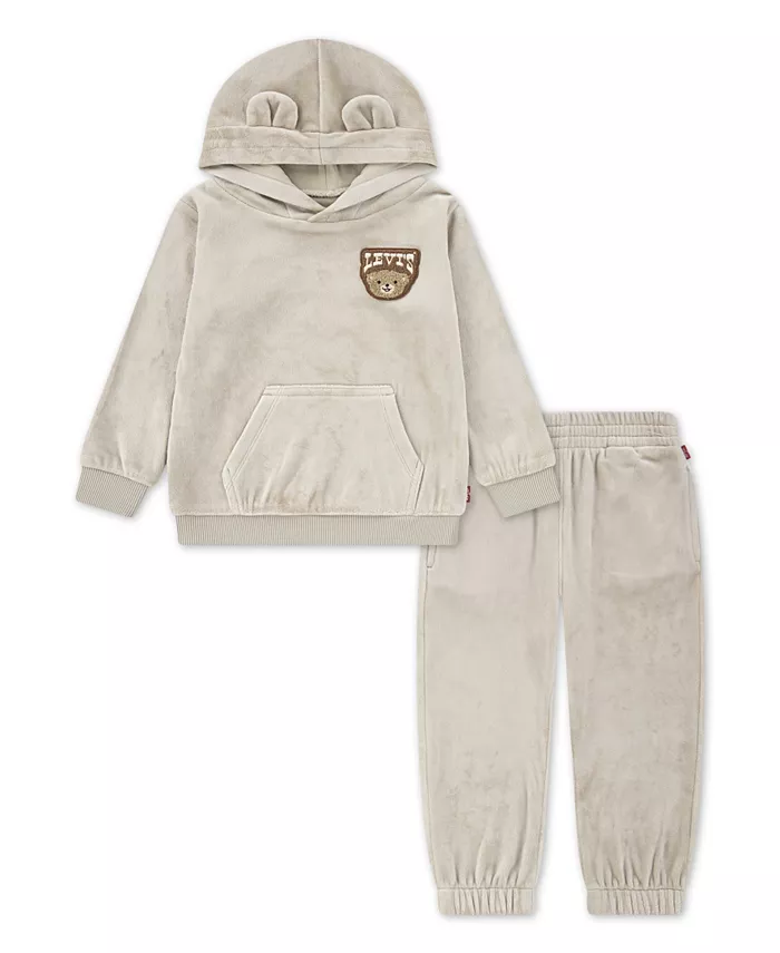 Детский комплект для девочек из двух предметов: худи и спортивные штаны из мягкого махрового велюра и шерпы Levi'S, загар/бежевый
Детский комплект для девочек из двух предметов: худи и спортивные штаны из мягкого махрового велюра и шерпы Levi'S, загар/бежевый