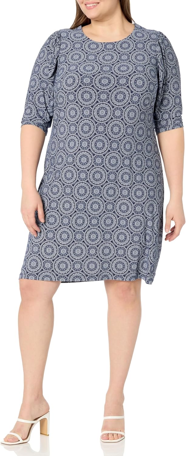 Женское платье Tommy Hilfiger больших размеров из трикотажной ткани с длинными рукавами и сборками, Sky Captain/Ivory
Женское платье Tommy Hilfiger больших размеров из трикотажной ткани с длинными рукавами и сборками, Sky Captain/Ivory