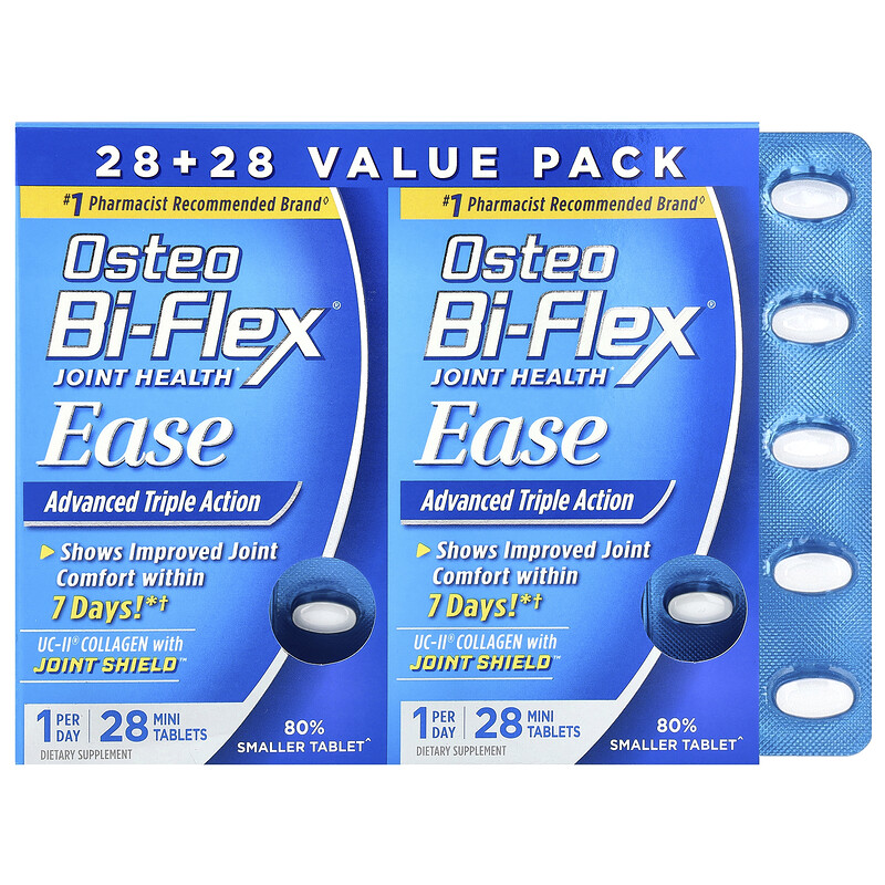 Osteo Bi-Flex, Здоровье суставов, легкость, улучшенное средство тройного действия, 2 упаковки, 28 мини-таблеток в каждой
Osteo Bi-Flex, Здоровье суставов, легкость, улучшенное средство тройного действия, 2 упаковки, 28 мини-таблеток в каждой