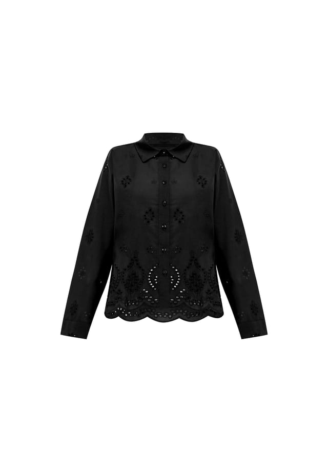 Блузка Кейт с длинными рукавами и воздушным кружевным узором Freshlions, черный
Блузка Кейт с длинными рукавами и воздушным кружевным узором Freshlions, черный