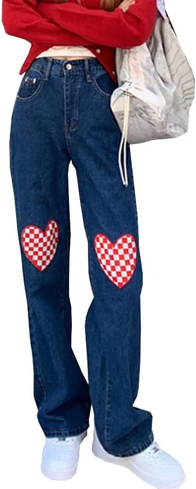 Джинсы Y2K прямые Mom Jeans для женщин с высокой талией и принтом в виде сердец HBER
Джинсы Y2K прямые Mom Jeans для женщин с высокой талией и принтом в виде сердец HBER