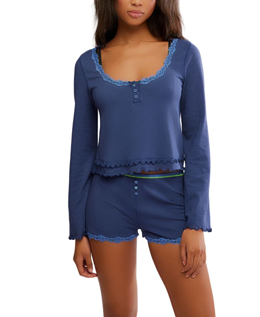 Женский комплект для весенних каникул: топ и шорты с оборками, 2 предмета Free People, Blue Crown
Женский комплект для весенних каникул: топ и шорты с оборками, 2 предмета Free People, Blue Crown