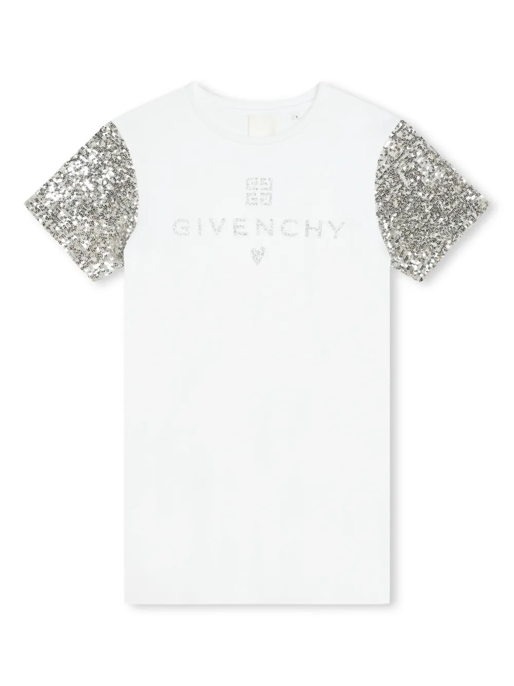 Платье с логотипом 4G и пайетками Givenchy Kids, белый
Платье с логотипом 4G и пайетками Givenchy Kids, белый