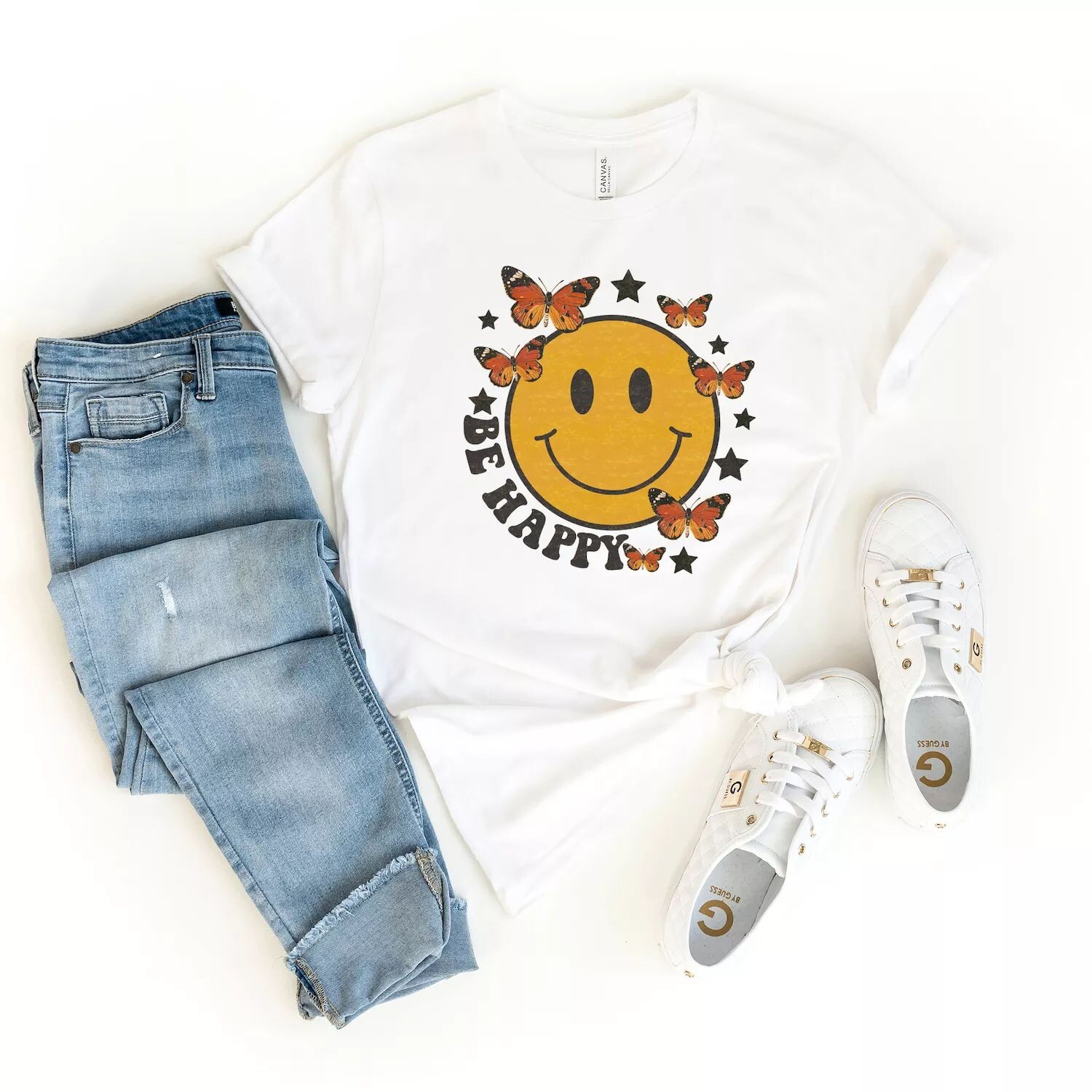 Футболка Be Happy Butterflies с короткими рукавами и рисунком Simply Sage Market, белый
Футболка Be Happy Butterflies с короткими рукавами и рисунком Simply Sage Market, белый