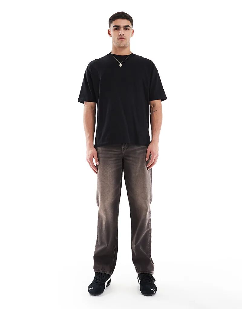 Прямые джинсы ASOS DESIGN черного цвета с потертостями
Прямые джинсы ASOS DESIGN черного цвета с потертостями