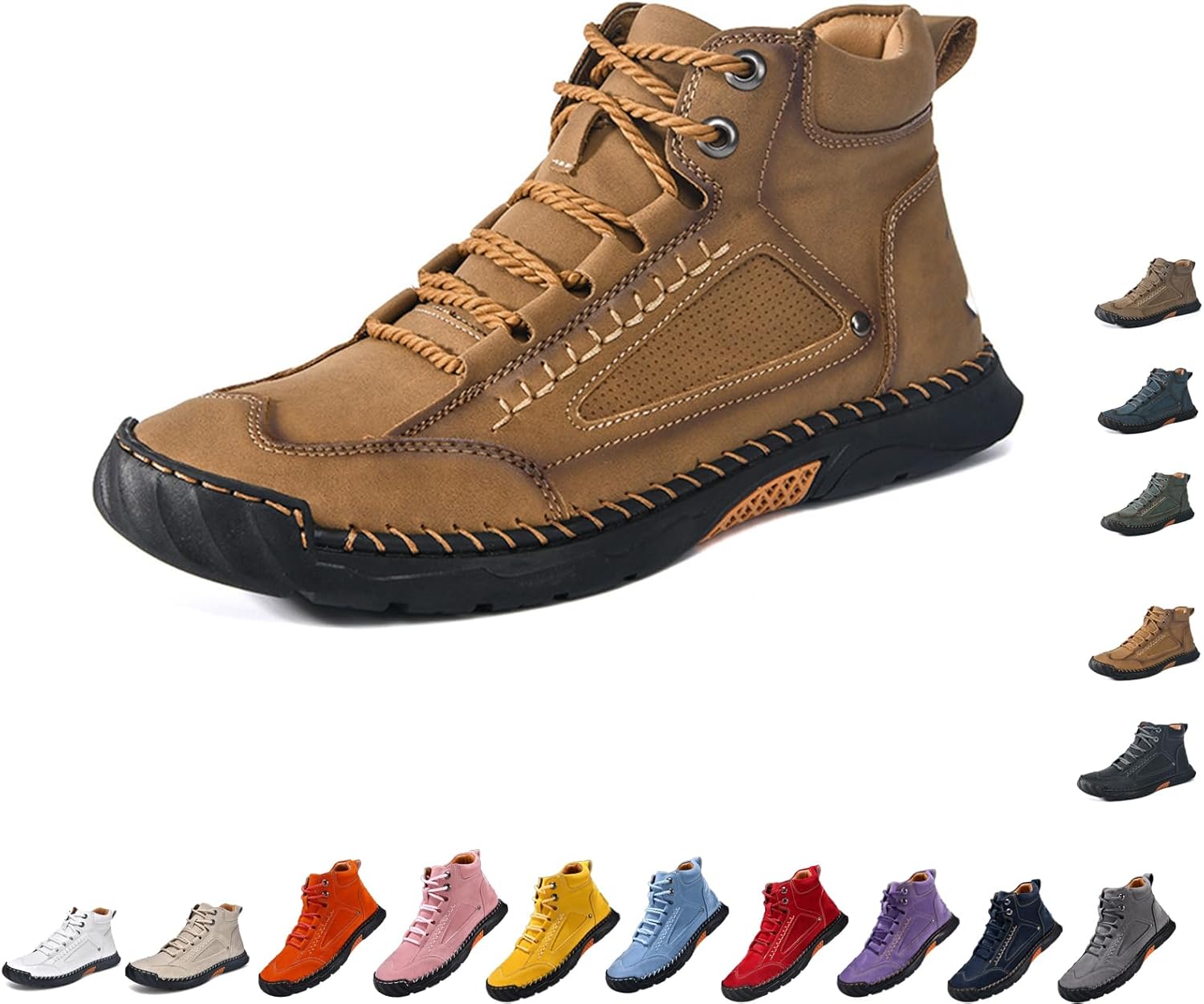 Мужские широкие кожаные ботинки Комфортные ручной работы походные ботинки с поддержкой свода стопы, водонепроницаемые ботинки с просторным носком Generic, коричневый
Мужские широкие кожаные ботинки Комфортные ручной работы походные ботинки с поддержкой свода стопы, водонепроницаемые ботинки с просторным носком Generic, коричневый