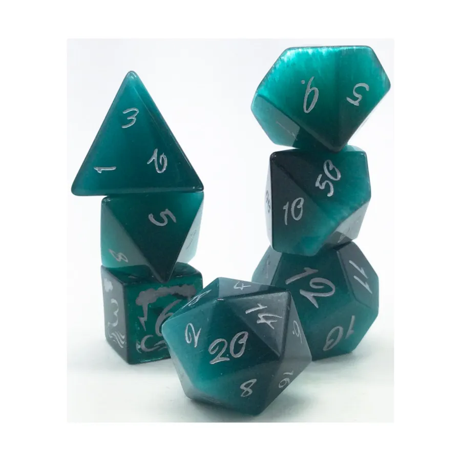 Набор Poly — Stormy Waters с белым (7), Semi Precious Stone Dice (Level Up Dice)
Набор Poly — Stormy Waters с белым (7), Semi Precious Stone Dice (Level Up Dice)
