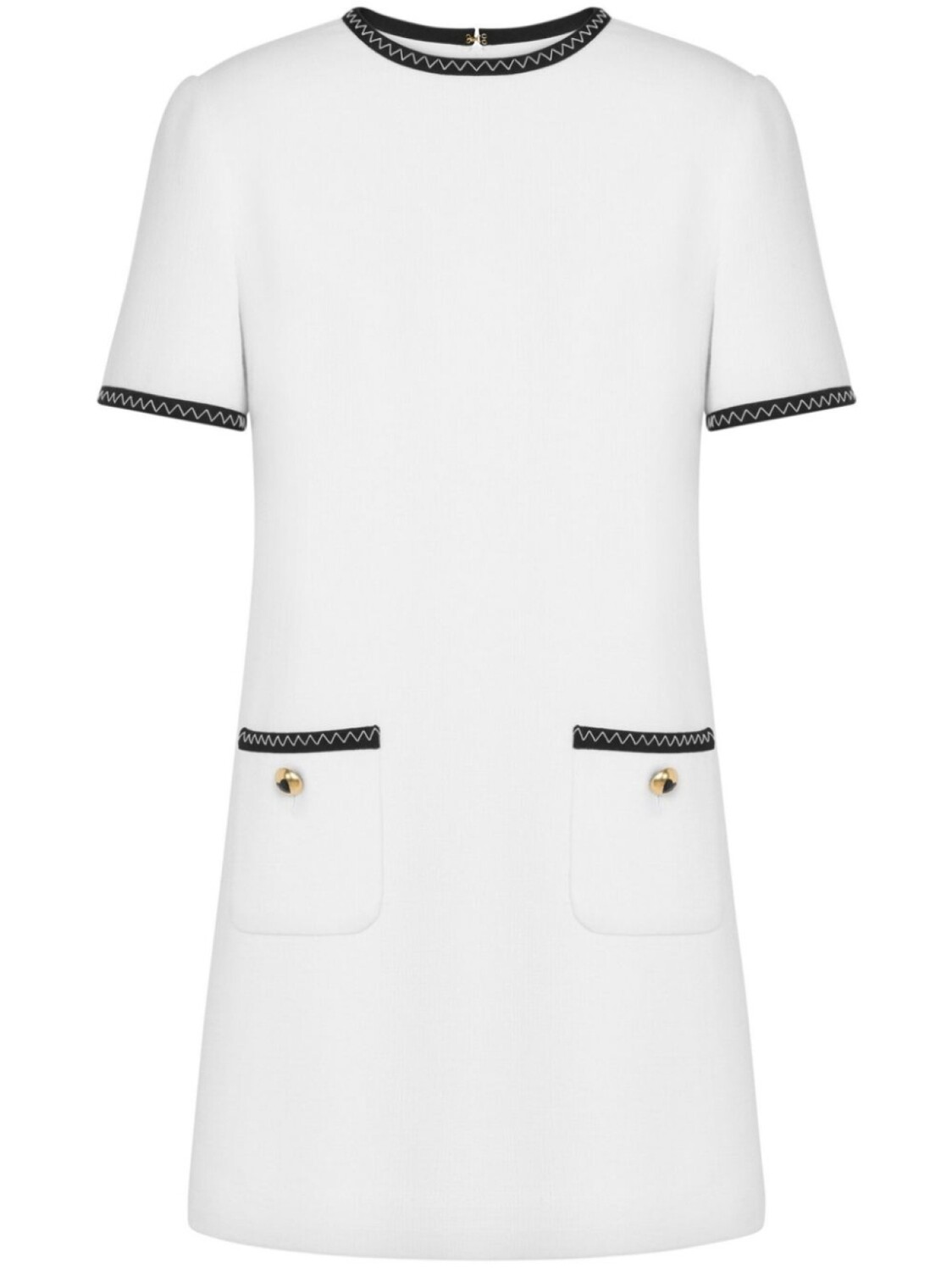 Moschino платье мини с контрастной отделкой, белый
Moschino платье мини с контрастной отделкой, белый