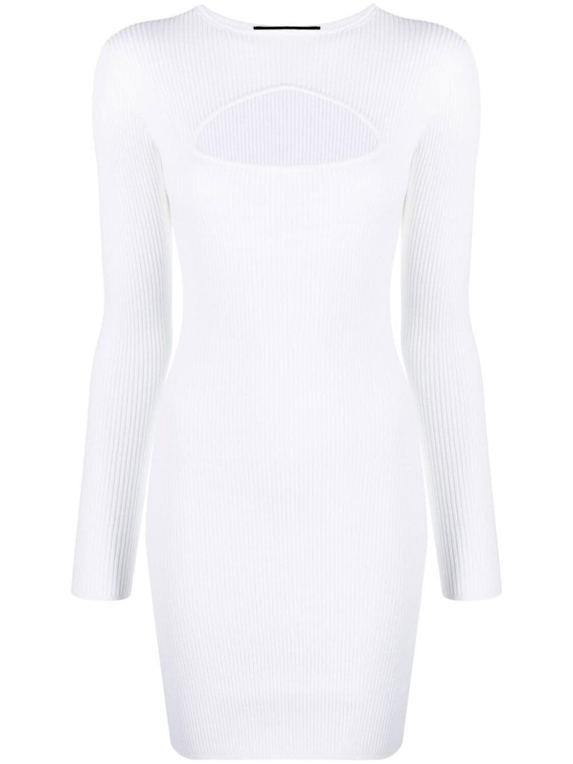 Dsquared2 платье мини в рубчик с вырезами, белый
Dsquared2 платье мини в рубчик с вырезами, белый