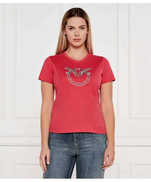 Футболка Квентина Regular fit Pinko, красный 
Футболка Квентина Regular fit Pinko, красный