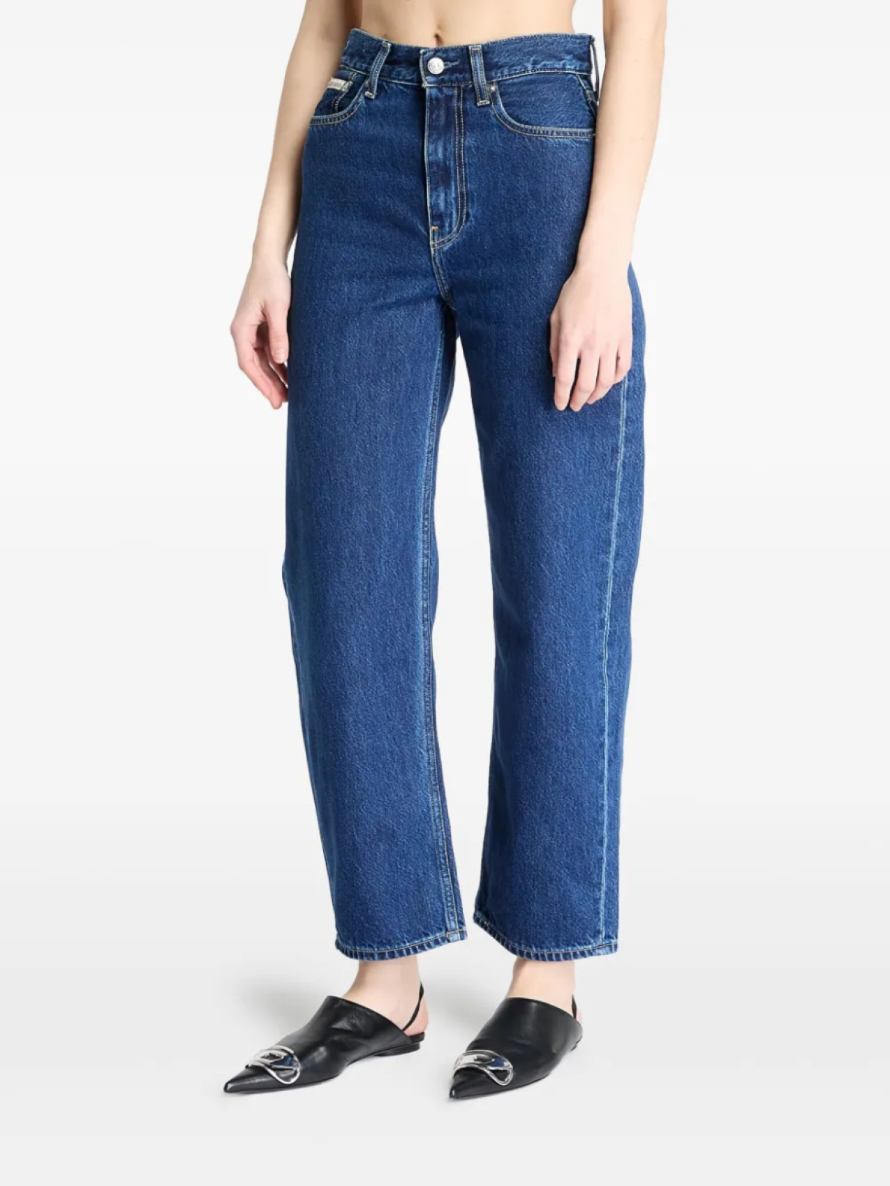 Джинсы с высокой посадкой Calvin Klein, синий 
Джинсы с высокой посадкой Calvin Klein, синий