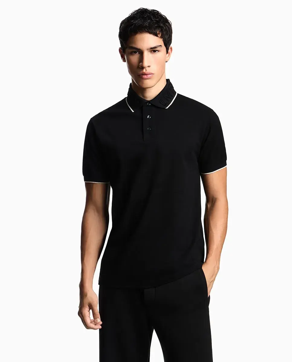 Мужская рубашка поло с коротким рукавом и логотипом на воротнике Emporio Armani, черный
Мужская рубашка поло с коротким рукавом и логотипом на воротнике Emporio Armani, черный