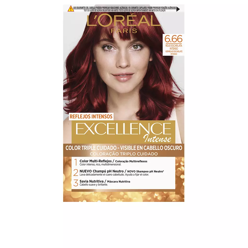 Краска для волос Excellence intense L'Oréal París, цвет 6,66 rojo escarlata intenso, 1 шт.
Краска для волос Excellence intense L'Oréal París, цвет 6,66 rojo escarlata intenso, 1 шт.