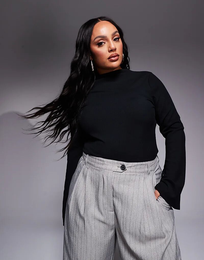 Ребристое боди с расклешенными рукавами черного цвета ASOS
Ребристое боди с расклешенными рукавами черного цвета ASOS