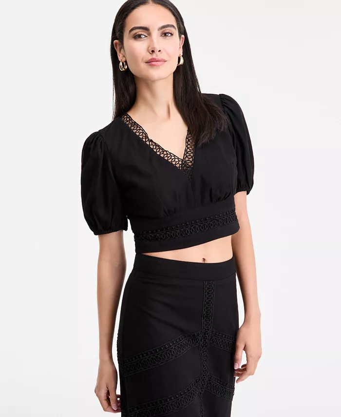 Женская укороченная блуза с кружевной отделкой I.N.C. International Concepts, черный
Женская укороченная блуза с кружевной отделкой I.N.C. International Concepts, черный