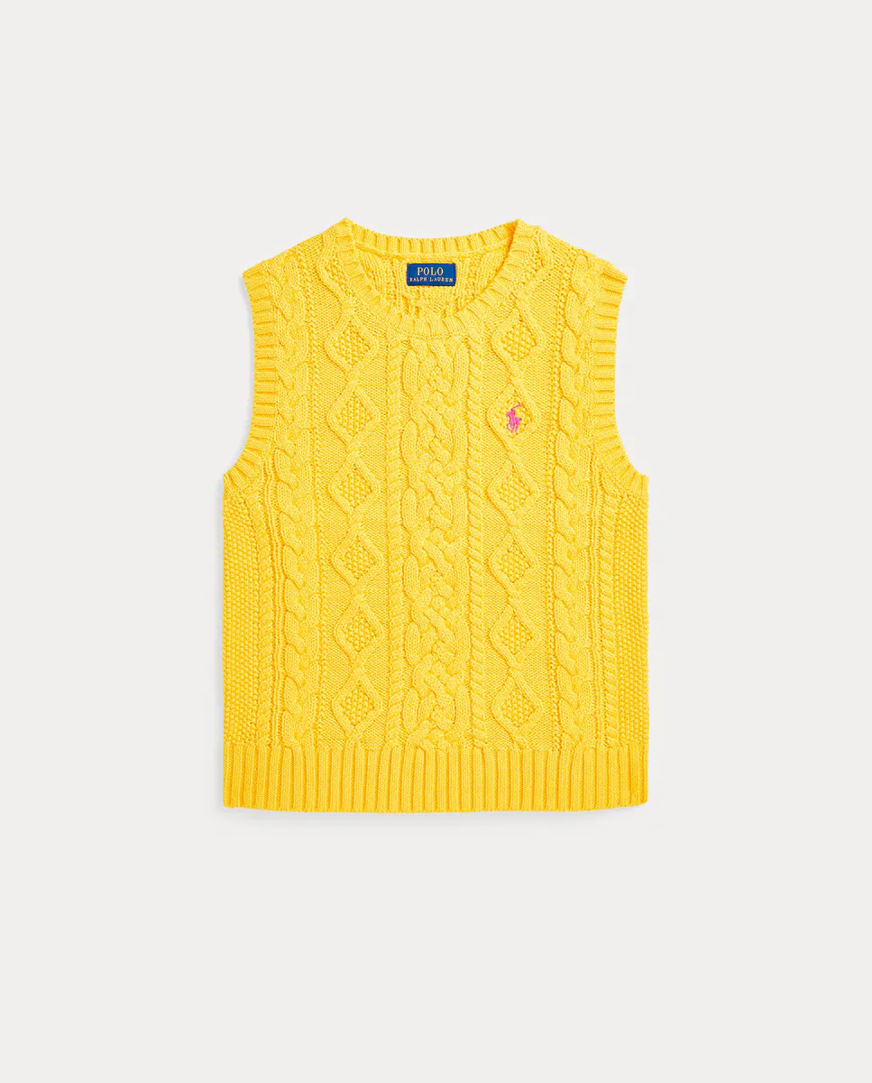 Женский хлопчатобумажный жилет для девочек в вязаном стиле Polo Ralph Lauren, жёлтый
Женский хлопчатобумажный жилет для девочек в вязаном стиле Polo Ralph Lauren, жёлтый